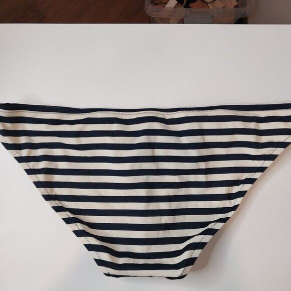 J. Crew Bikini Swimsuit Blue & White Striped Tie Style NWT Women's L 36C - Picture 6 of 8
